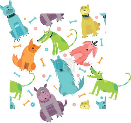 Téléchargez les illustrations : Ensemble d'animaux de dessin animé mignon - en licence libre de droit