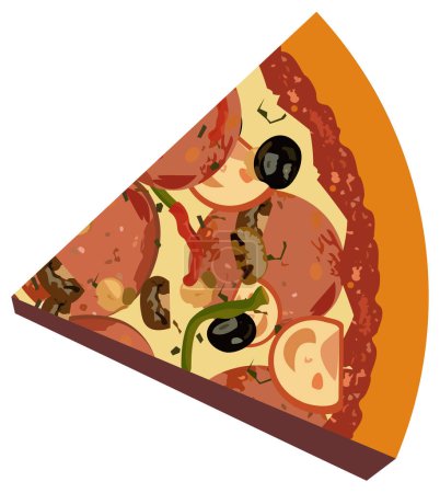 Illustration for Pizza, vector illustration on white - Royalty Free Image