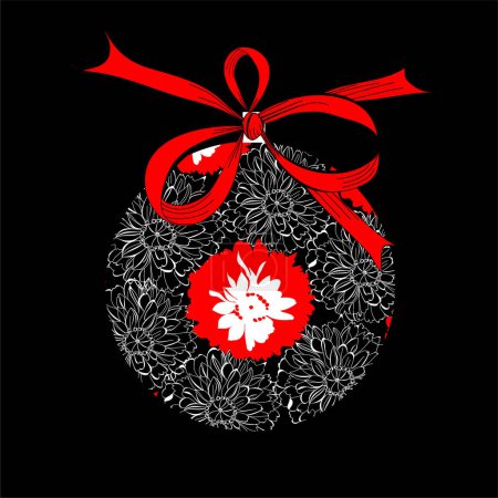 Téléchargez les illustrations : Fond boule de Noël, illustration vectorielle - en licence libre de droit