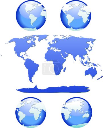 Téléchargez les illustrations : Carte du monde, illustration vectorielle - en licence libre de droit