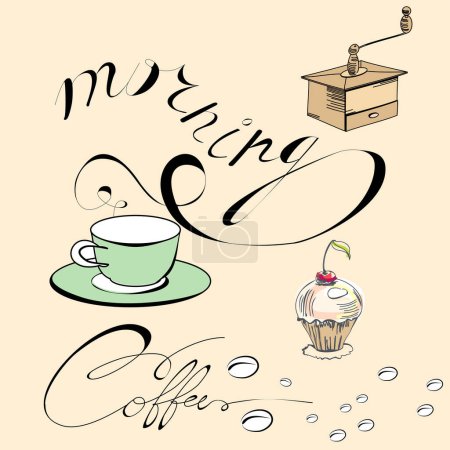 Illustration for Morning coffee, modern vector illustration - Royalty Free Image