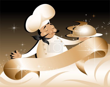 Illustration for Vector illustration of male cartoon chef - Royalty Free Image