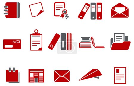 Illustration for Office icons set, simple style - Royalty Free Image
