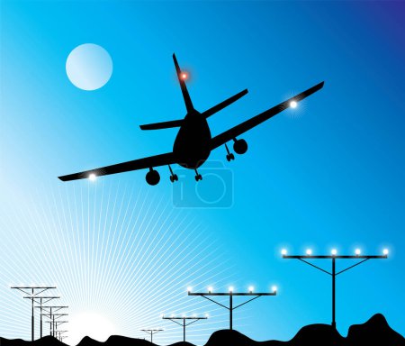 Illustration for Silhouette of a aircraft vector illustration - Royalty Free Image