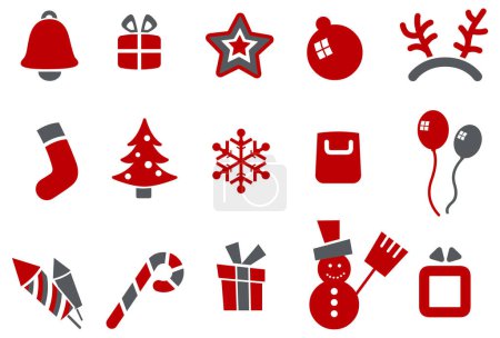 Ilustración de Conjunto de iconos de Navidad, vector, ilustración - Imagen libre de derechos