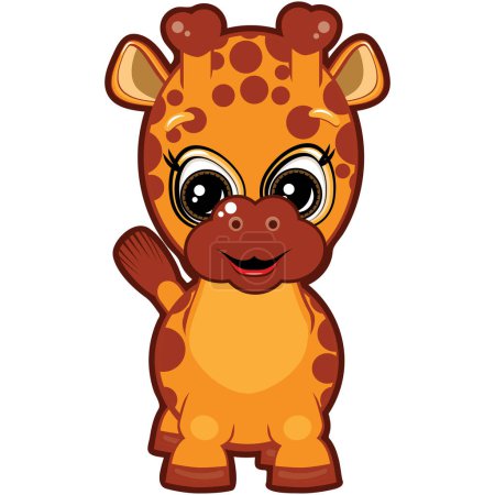 Téléchargez les illustrations : Icône vectorielle de girafe bébé mignon - en licence libre de droit