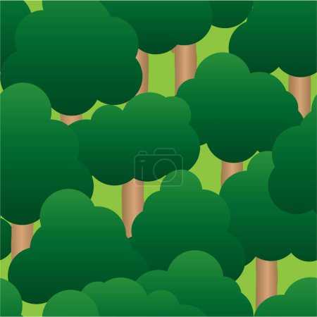 Illustration for Green forest trees background, vector illustration design - Royalty Free Image