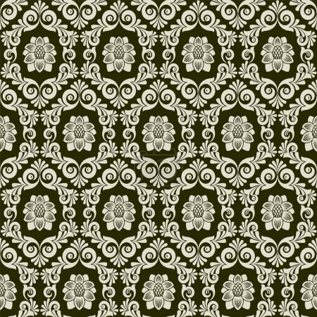 Ilustración de Ilustración creativa del patrón sin costuras con elementos florales - Imagen libre de derechos