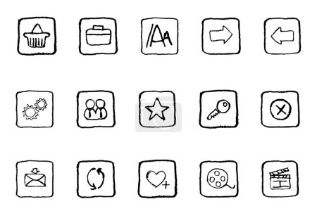 Ilustración de Conjunto de iconos para aplicaciones web y móviles - Imagen libre de derechos