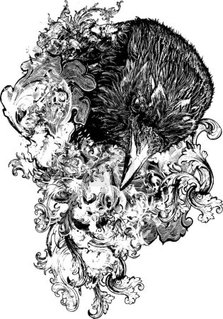 Ilustración de Ilustración pájaro blanco y negro - Imagen libre de derechos