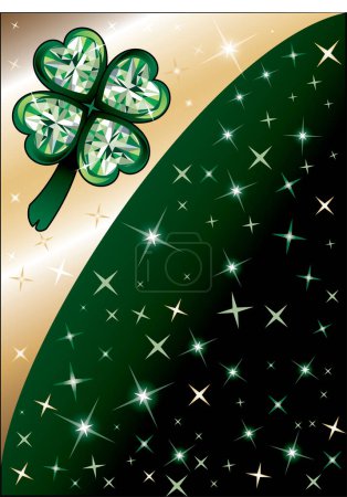 Illustration for Diamond Green Clover Background - Royalty Free Image