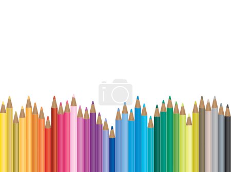 Illustration for Colored pencils on white background. vector illustration - Royalty Free Image