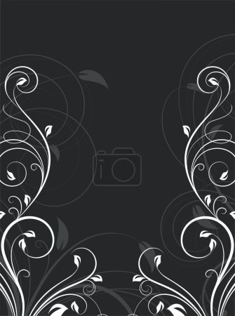 Ilustración de Abstracto negro y blanco vector floral fondo - Imagen libre de derechos