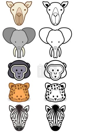 Ilustración de Vector conjunto de iconos animales - Imagen libre de derechos