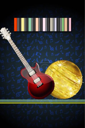 Téléchargez les illustrations : Fond abstrait avec une guitare - en licence libre de droit