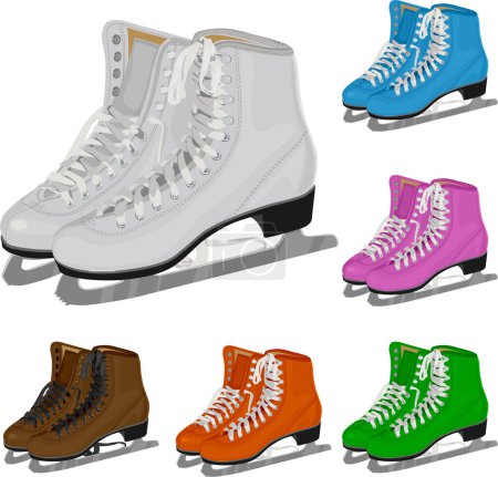 Illustration for Collection of ice skates isolated - Royalty Free Image