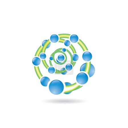 Ilustración de Plantilla de diseño de vectores de logotipo de molécula atómica - Imagen libre de derechos