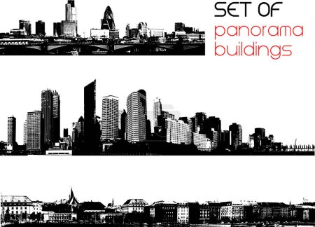 Illustration for Set of panorama city skyline - Royalty Free Image