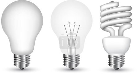 Téléchargez les photos : Ampoules et concept énergétique, illustration vectorielle - en image libre de droit