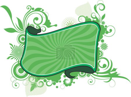 Ilustración de Fondo floral abstracto con marco verde - Imagen libre de derechos