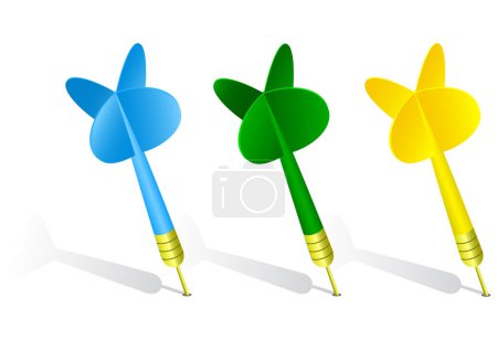 Illustration for Set of colorful darts isolated on white - Royalty Free Image