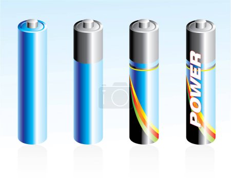 Illustration for Vector illustration of battery set - Royalty Free Image