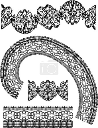 Illustration for Decorative ornate borders design, lace elements - Royalty Free Image