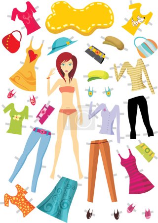 Illustration for Vector illustration set of a differen fashion clothes - Royalty Free Image