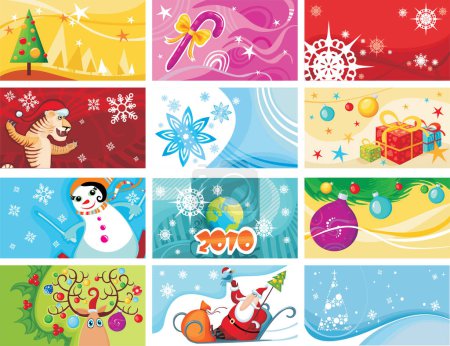 Téléchargez les illustrations : Noël et nouvel an ensemble vectoriel sans couture - en licence libre de droit