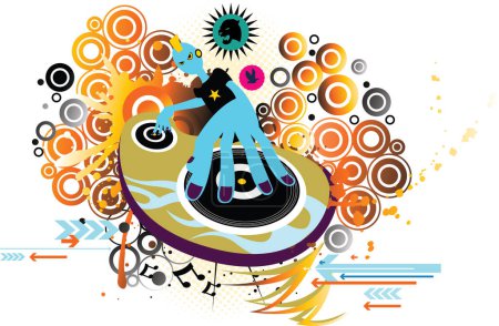 Illustration for Music party. vector illustration with musical elements. - Royalty Free Image