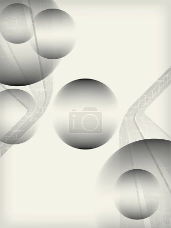 Ilustración de Fondo forrado gris con esferas - Imagen libre de derechos