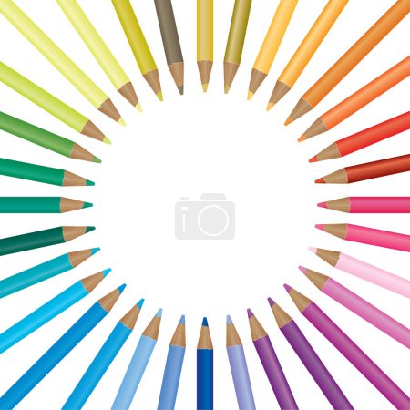 Illustration for Colorful pencils on white background, vector illustration - Royalty Free Image