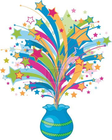 Illustration for Illustration of a colorful stars festive background - Royalty Free Image