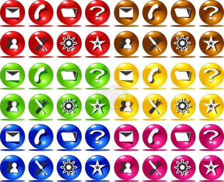 Ilustración de Conjunto de iconos de negocios de colores - Imagen libre de derechos