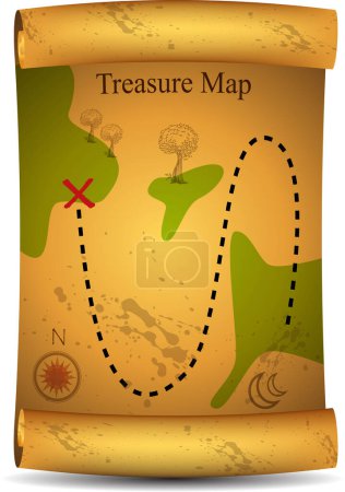 Illustration for Map of the treasure - Royalty Free Image