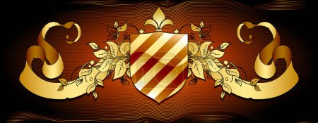 Illustration for Ornate shield, modern vector illustration - Royalty Free Image