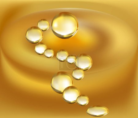 Illustration for Oil drop with golden oil - Royalty Free Image