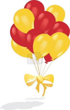 Illustration for Vector illustration of red and yellow air balloons - Royalty Free Image