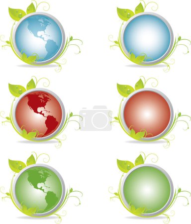 Illustration for World globe and leaves - Royalty Free Image