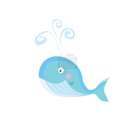 Illustration for Cartoon whale vector illustration - Royalty Free Image