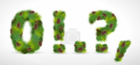 Illustration for 123, vector christmas tree font - Royalty Free Image