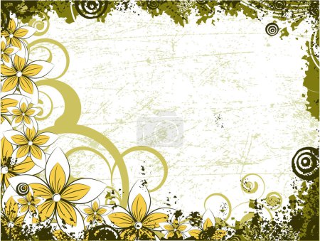 Ilustración de Resumen Grunge Floral Background - Imagen libre de derechos
