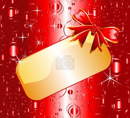 Téléchargez les illustrations : Boîte cadeau rouge et ruban d'or avec fond rouge. - en licence libre de droit