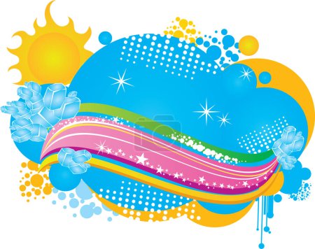 Illustration for Colorful background with rainbow - Royalty Free Image