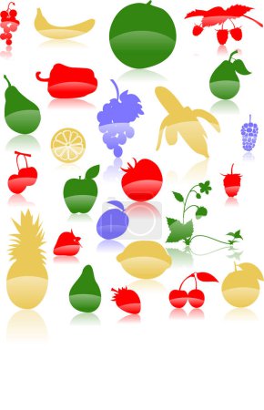 Téléchargez les illustrations : Fruits et légumes. illustration. - en licence libre de droit