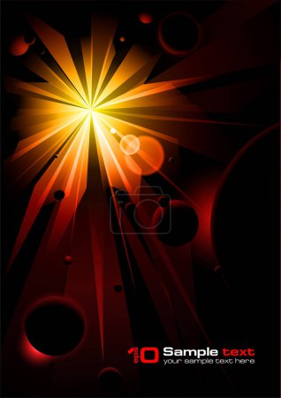 Illustration for Abstract starlight vertical vector illustration on black background. - Royalty Free Image