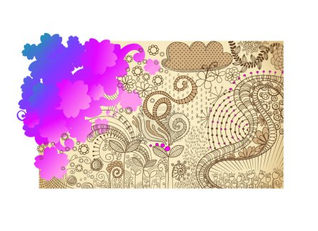 Ilustración de Vector floral fondo con elementos abstractos - Imagen libre de derechos
