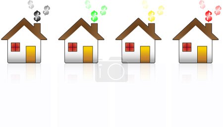 Illustration for Set of colorful houses on white background - Royalty Free Image