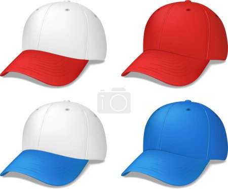 Illustration for Baseball hats set. baseball cap. vector illustration. - Royalty Free Image