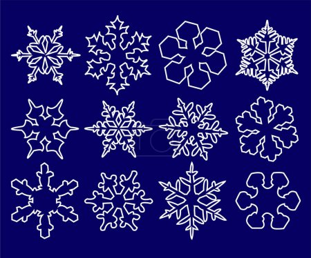 Illustration for Snowflakes set. vector illustration. - Royalty Free Image